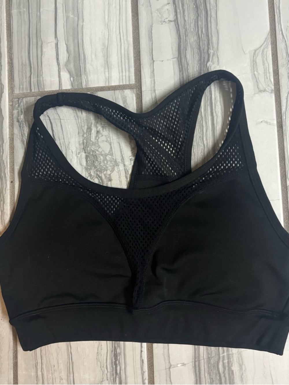 POP Fit Black Mesh Racerback Sports Bra